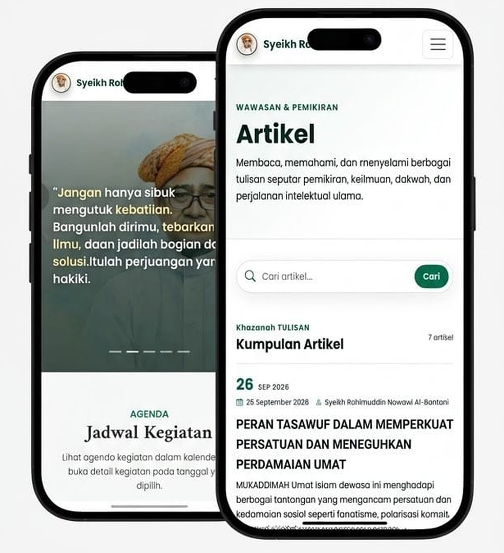 Tampilan aplikasi Syeikh Rohimuddin Nawawi